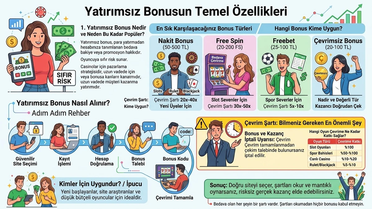 yatırımsız bonus özellikleri